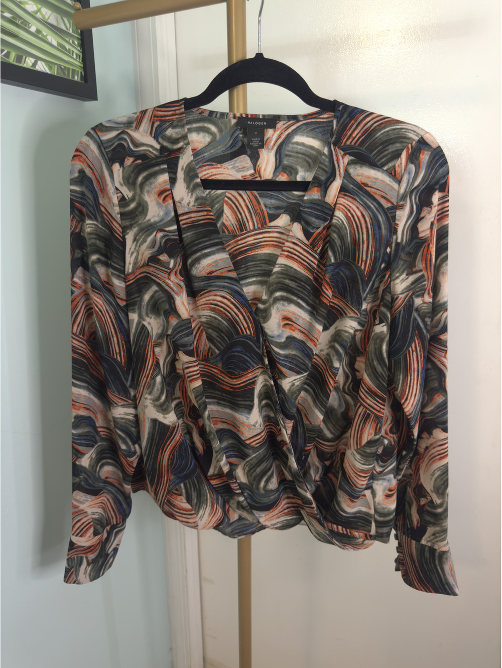 Halogen faux wrap surplice top